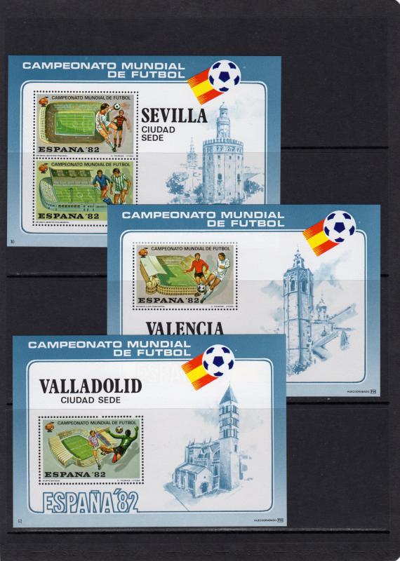 Spain 1982 World Cup Championship Spain 14 Souvenir Sheets Gremio Perforated