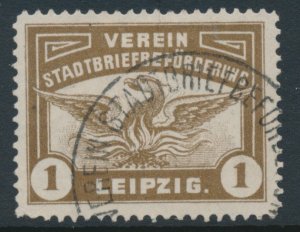 Leipzig 1908/09 Mi G3 Brown 1Pf Used Town Local, PrivatPost