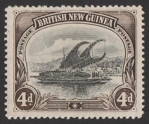 PAPUA 1901 BNG Lakatoi 4d black & sepia, wmk horizontal.