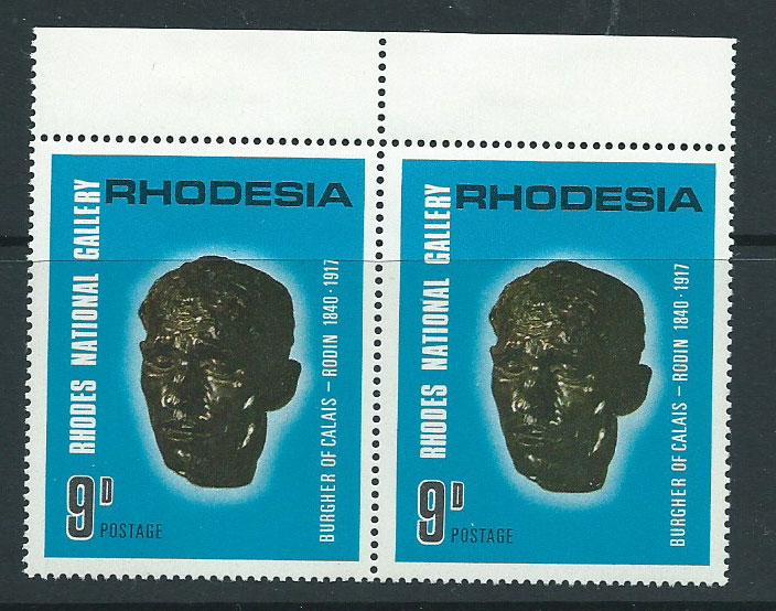 Rhodesia SG 415a  MVLH  perf 13 1/2 pair with top margin