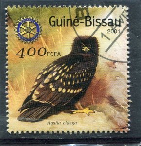 Guinea-Bissau 2001 BIRD OF PREY Rotary Emblem Stamp fine used Perforated VF