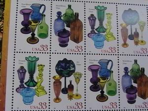 U.S.# 3325-3328-MINT/NH-- PANE OF 15-------AMERICAN GLASS-------1999