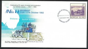 Norfolk Cannon 35 Year of Postal Administration Pre-paid Envelope FDC 1982