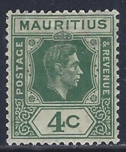Mauritius, Scott #213; 4c King George VI, MH