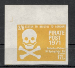 Great Britain - MNH POSTER STAMP, 17  1/2p - Pirate Post  1971