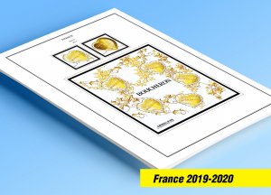 COLOR PRINTED FRANCE 2019-2020 STAMP ALBUM PAGES (63 illustrated pages)