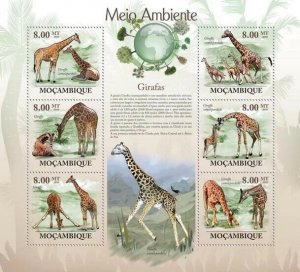 Mozambique 2010 MNH - Giraffes. Sc 1932, YT 2908-2913, Mi 3530-3535