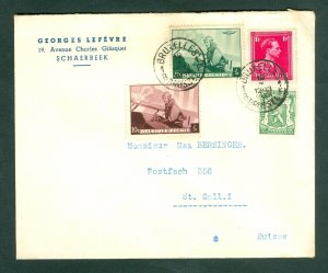 Belgium. 1938 Cover. Bruxelles. Pilot- Multi Franking. Adr: Switzerland