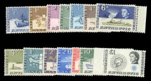 British Antarctic Territories #1/15 Cat$170, 1963 QEII, complete except for 1...