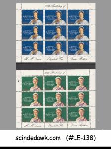 CAYMAN ISLANDS ST HELENA GIBRALTAR BERMUDA 1980 QUEEN MOTHER BIRTHDAY 4-M/S MNH