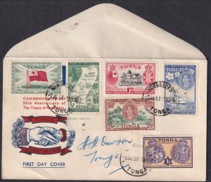 Tonga FDC 1951 complete set treaty between Tonga & Great Britain cover 94 / 99