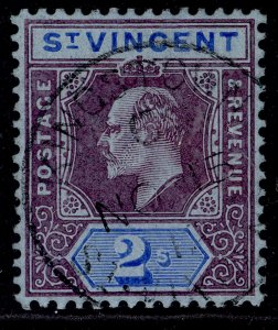 ST. VINCENT EDVII SG91, 2s purple & brt blue/blue, VERY FINE USED. Cat £50. CDS