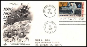 US C76 Moon Landing Artcraft Typed FDC