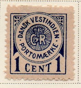 Danish West Indies Sc J1 1902 1c Postage Due stamp mint