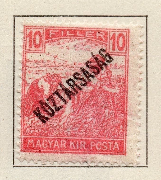 Hungary 1918-19 Early Issue Fine Mint Hinged Optd 10f. 141220