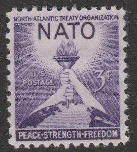 US 1008 North Atlantic Treaty Organization NATO 3c single MNH 1952