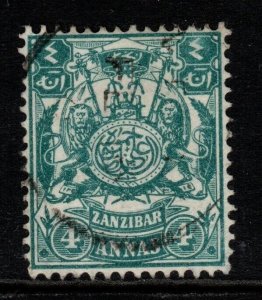 ZANZIBAR SG215 1904 4a DEEP GREEN FINE USED