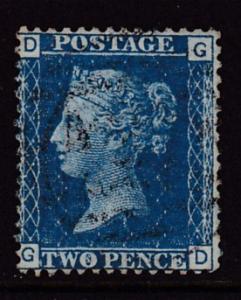 Great Britain 1855 Nr.15 2d blue perf.14 bluish paper F/VF/Used