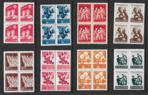 BULGARIA (170+) Mint Never Hinged Blocks of 4 from 1940s/1950s ALL DIFFERENT!