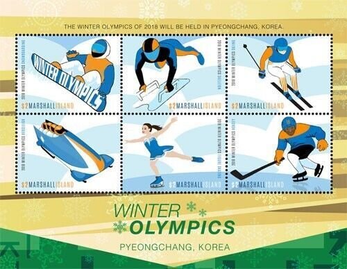 Marshall Islands 2018 -Winter Olympics Sheet of 6- Scott #1176 MNH