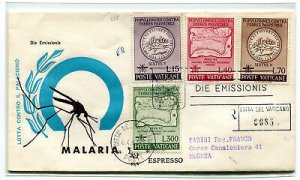 Vatican FDC Venetia 1962 Malaria traveled Racc. For Italy