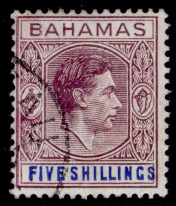 BAHAMAS GVI SG156d, 5s brown-purple & deep bright blue, FINE USED. Cat £20.