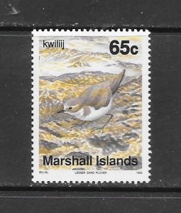 BIRDS -MARSHALL ISLANDS #363 SAND PLOVER MNH