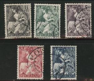 Netherlands Scott B159-163 used 1946 semi-postal set