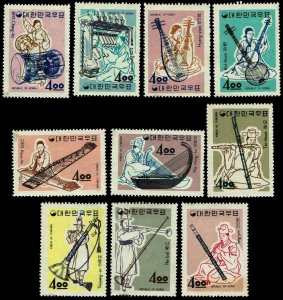 1963 Korea #417-426 Musical Instruments - OGNH - VF - CV$65.00 (ESP#2325)