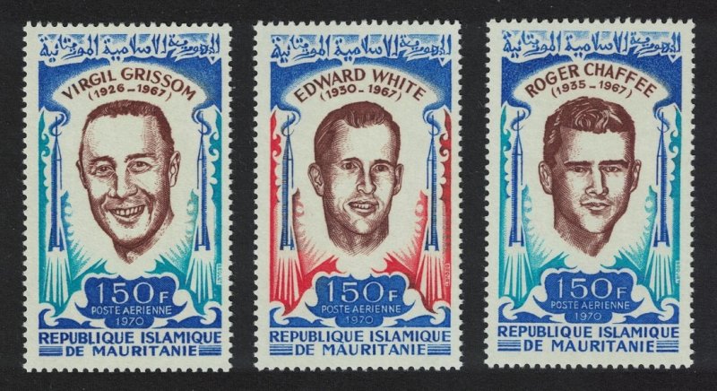 Mauritania Lost Heroes of Space 2nd series 3v 1970 MNH SG#376-378