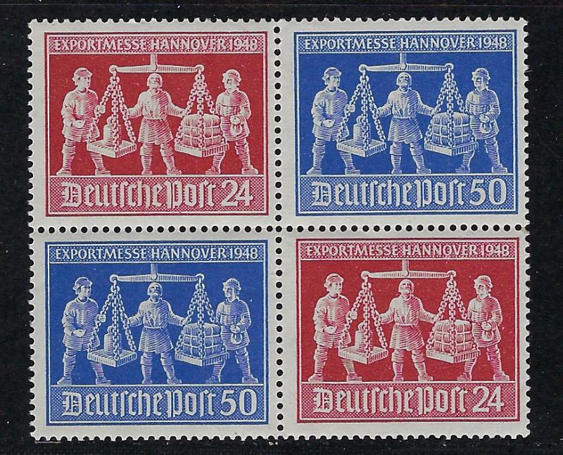 Germany AM-Post Scott # 584 - 585, mint nh, b/4 variation, se-tenant