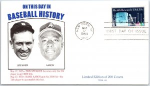 US FIRST DAY COVER TRIS SPEAKER & HANK AARON LIMITED EDITION OF 200 SERIES 1984