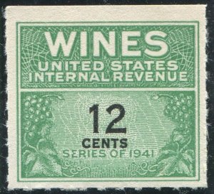 RE125   12c Internal Revenue: Wines Series of 1941 Unused