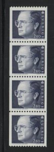 1991 SWEDEN King Carl XVI Gustaf MNH coil strip of 4 Mi 1691, SG 1564