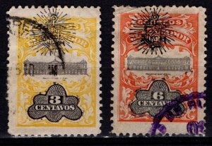 El Salvador 1907 President's Palace Optd. Shield, 3c & 6c [Used]