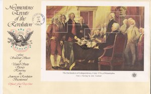 United States # 1686-1689, Bicentennial Souvenir Sheets, 4 First Day Covers