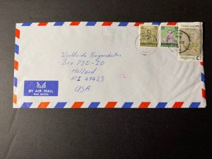 Unknown Year Thailand Airmail Cover Bangkok to Holland MI Michigan USA 7