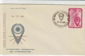 India 1964 Int. Org for Standardization Illust. Cancel & Stamp FDC Cover Rf34744