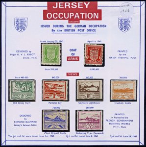 3841: Jersey Occupation Stamps: SG1/2 Fine Used. SG3/8 MNH Mint. c£46