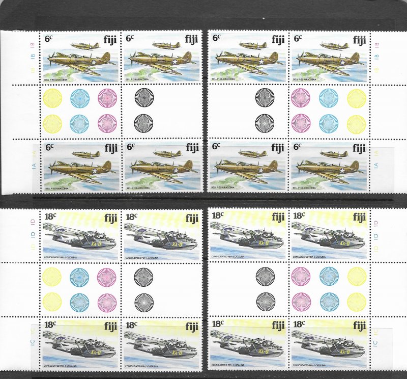 Fiji 454-7 MNH in gutter pairs x 4 sets pairs, vf. see desc. 2020 CV$85.20+