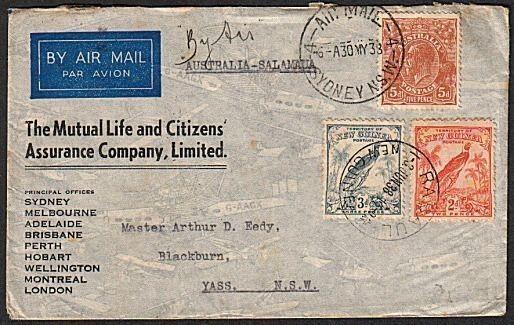 AUSTRALIA NEW GUINEA 1938 double flight cover................16766