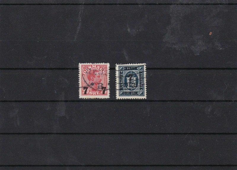 denmark 1926 surcharged used stamps cat £67  ref 7627