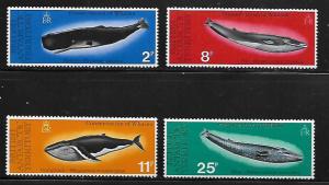 BRITISH ANTARCTIC TERRITORY  64-67   MNH  WHALE CONSERVATION, SET 1977