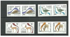 1986- Tunisia- Imperforated pair- Nature Protection- Animals- Complete set.MNH** 