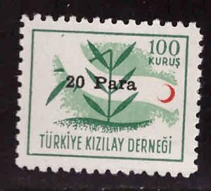 TURKEY Scott RA187c  MH* overprinted Postal Tax stamp