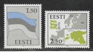 Estonia MNH sc# 209-10 Map 10CV $4.50