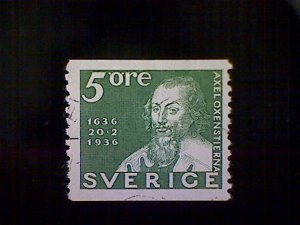 Sweden (Sverige), Scott #251, used (o), 1936, Count Axel Oxenstierna, 5ö, green