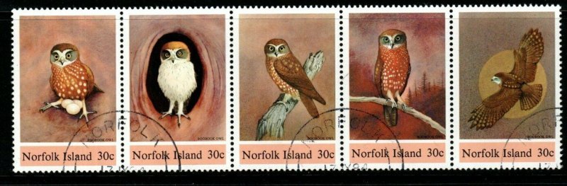 NORFOLK ISLAND SG338a 1984 BOOBOOK OWL FINE USED 