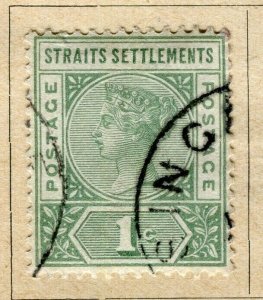 STRAITS SETTLEMENTS; 1890s early classic QV issue fine used 1c. value