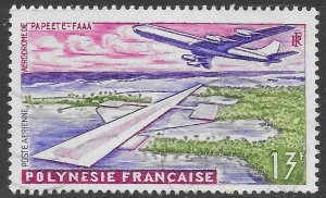 French Polynesia Scott C28 Used 13f Papeete Airport Air Mail issue of 1960